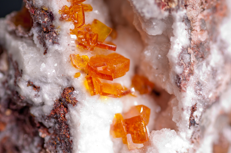 wulfenite orange crystals